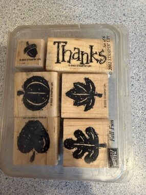 Stampin' Up! Black and Natural Fall Leaf & Pumpkin Stamp Set